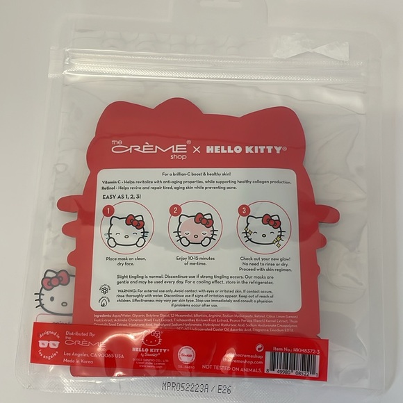 NWT Hello Kitty x the Crème Shop Limited Edition Cosmetic Bag & Sheet Mask Set - Picture 8 of 8